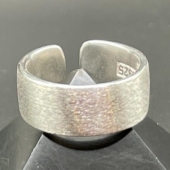 Middle Width Style 8mm Brushed Sterling 925 Silver Wrapped Band Boho Ring #1231 - Picture 3 of 10